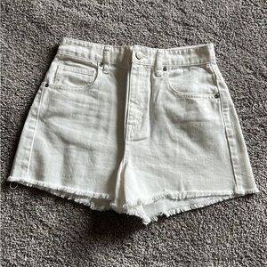 white denim shorts